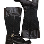 Charter Club  Helenn Riding Boots Wool Quilted Brown Leather Mid Calf Boots 8 Photo 0