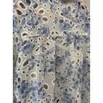 Caroline Constas Long Sleeve Floral Eyelet Top Blue & White Size‎ Large Photo 7