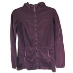 Lands' End  Womens Fleece Jacket Cinch Waist Full Zip Pockets Purple XS Photo 0