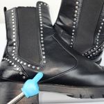 ZARA  Trafulac Studded Combat Moto Ankle Boots Black Slip On Size EU39/US 8.5 Photo 5