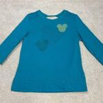 Disney Parks Geometric Mickey Mouse Blue 3/4 Sleeve Sweatshirt Size S Photo 0