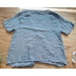 Madewell  Novel Tie-Front Top in Stripe Blue Moon Alby Stripe Size XS Lightweight Photo 7