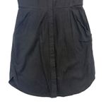 AllSaints Black Sleeveless Shirt Dress Italian Cloth Button Front Pockets Size 2 Photo 4