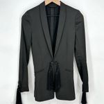 H&M Tasseled One Button Tuxedo Suit Blazer Black Women's 2 Photo 1