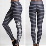 Pure Barre  Black/White Stripe Leggings Photo 1
