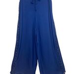Pareos etc Royal Blue Mexican Beach High Rise Wide Leg Beaded Palazzo Slit Pants Size undefined Photo 0