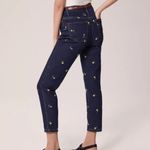BDG Yellow High Rise Slim Mom Jeans Buttercup Blue Floral Size 27 Photo 1