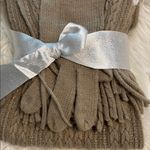 NY &CO Cozy Tan Knit Scarf and Glove Set Photo 1