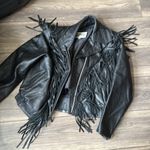 Open Road Black Leather Fringe Jacket size 8 Photo 6