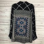 Tolani NEW  Collection Plaid Flannel Shirt Printed Back Black Size L Photo 3