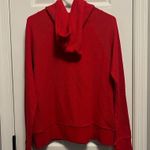 Large Red Waffle Knit long sleeve hooded shirt by Lady Food Locker Photo 3