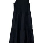J.Crew Vintage rib high neck cutaway tank dress with poplin skirt Black XL NWT Photo 7