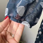 Charles Henry BRAND NEW Navy Polka Dot Wrap Dress Size Large Sheer Long Sleeves Photo 3