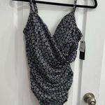 Aqua Green NWT Black and White Women's Swimsuit Size Large Photo 0