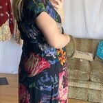Anthropologie  black floral print midi dress Photo 54