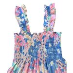 Mahi Gold The Fitz Dress Summer Jubilee in Shell pink blue floral smocked XS Photo 3
