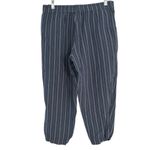 Madewell  Blue Linen-Blend Track Trousers in Stripe Size Medium style MD211 Photo 4