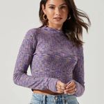 ASTR NWT   X Revolve Womens Lanare Top  Purple Multi Large Photo 0