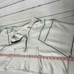 POL Marcy Half Zip Cropped Pullover Waffle Knit Sweatshirt White Size Medium Photo 4