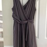 Garnet Hill Grey Faux Wrap Sleeveless Sundress Photo 0