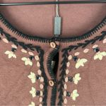 Carducci Mocha Brown Floral Embroidered Rhinestone Button Front Cardigan NWT‎ 3X Photo 2