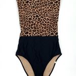 Summersalt The Surf One Piece Swimsuit Leopard Print Black Zip Up Back Size 4 Photo 0