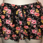 Bobbie Brooks Black Floral Ruffle Pajama Shorts Sz S Photo 0