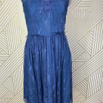 BHLDN  Hitherto Celia Lace Dress in Blue Bridesmaid Size US‎ 6 *Missing Belt Photo 4
