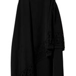 Jarlo London Jarlo Black Sleeveless Tiered Laser Cut Shift Dress Womens XS Mini Boho Crochet Photo 0