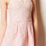 Anthropologie  Moulinette Soeurs Tweed Pasteque Dress Size 6 White Pink Wedding Photo 0