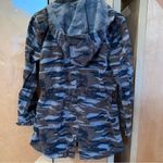 Lucky Brand Camo Jacket Denim Weight Size Medium Detachable Hood Photo 3