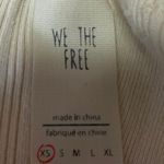 Free People  We The Free Yellow Ribbed Knit Short Sleeve Button Up Crop Top Sz XS Photo 2