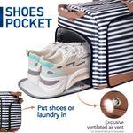 Travel Duffel Bag Bag for Women 80L Large Duffel Bag Foldable Weekender Bag with Shoes Compartment, Blue Stripes Photo 3