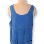 Vintage 90s Boston Classics Denim Jumper Dress Plus Size 16W Blue Jean Pocket Photo 2