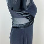 Vintage Late Edition Dress 10 Sheath Black LBD Sheer Mesh Long Sleeve Stretch Photo 8