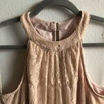 Anthropologie ASTR Dress Blush Pink High Neck Lace Overlay Shift Mini Sz S BNWT  Photo 5