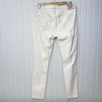 True Religion Curvy Skinny White Distressed Crystal Jeans Size 34 Photo 2