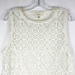 Deletta Anthropologie  Medium Lacework Top White‎ Sheer Sleeveless Cami Tank 1163 Photo 8