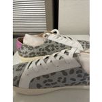 White Raven Shoes Womens 10 Casual Sneakers Leopard Glitter Silver Faux Leather Photo 7