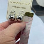 Do Everything In Love NWT  14K white gold plated Huggies globes. Photo 6