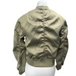 H&M Women's Olive Green Full Zip Ruched Long Sleeve Bomber Coat Jacket Size XS Photo 1