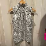 J.Crew Cute leopard print ruffle neck button front semi sheer sleeveless blouse Photo 6