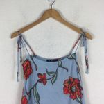 Lulus NWT  Sugar Town Light Blue Floral Print Tie Sleeve Shift Mini Dress XS Photo 3