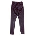 AQUA  S Burgundy Faux Leather Leggings High Waisted Stretch Moto Chic Pants Photo 2
