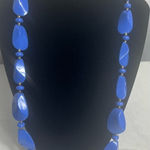 Source Unknown Vintage Lightweight Collier Necklace Blue and Gold Craires 1980’s Photo 0