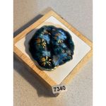Handcrafted Ceramic Brooch Pin With Gold Leaf Accents & Artistic Blue Photo 8