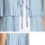 Love Token $168 New Shearling Faux Suede Baby Blue Cloud Vest Bow Silver Tiedown Size XS Photo 3