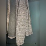 Nanette Lepore Pink‎ Tweed Metallic Open Front Blazer Women’s XL Classic Work Pink Photo 4