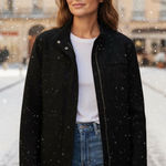 Old Navy Pea Coat XXL Black Short Quilted Lining Wool Blend Pockets Full Zip Photo 0