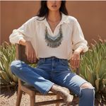 BaubleBar Chunky Statement Y2K Necklace Silver Green White Turquoise  Photo 0